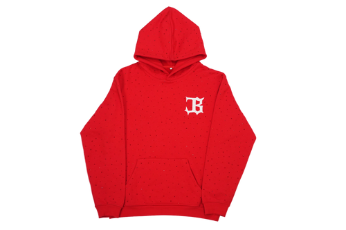 Coronamos Red Rhinestone Hoodie